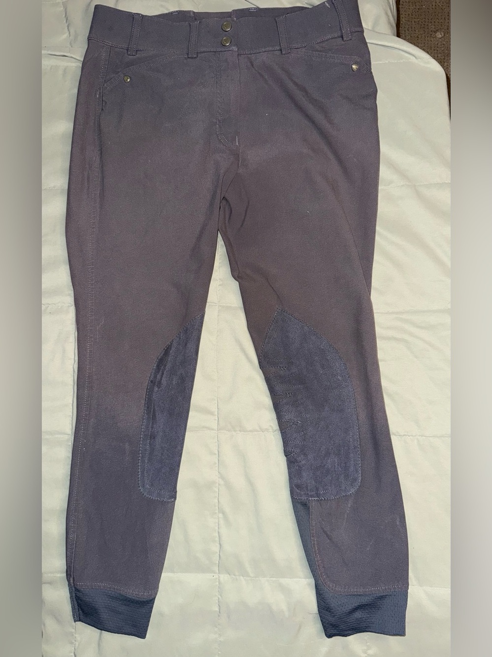 Ariat women’s gray equestrian riding breeches Sz 28R country quiet lux horses